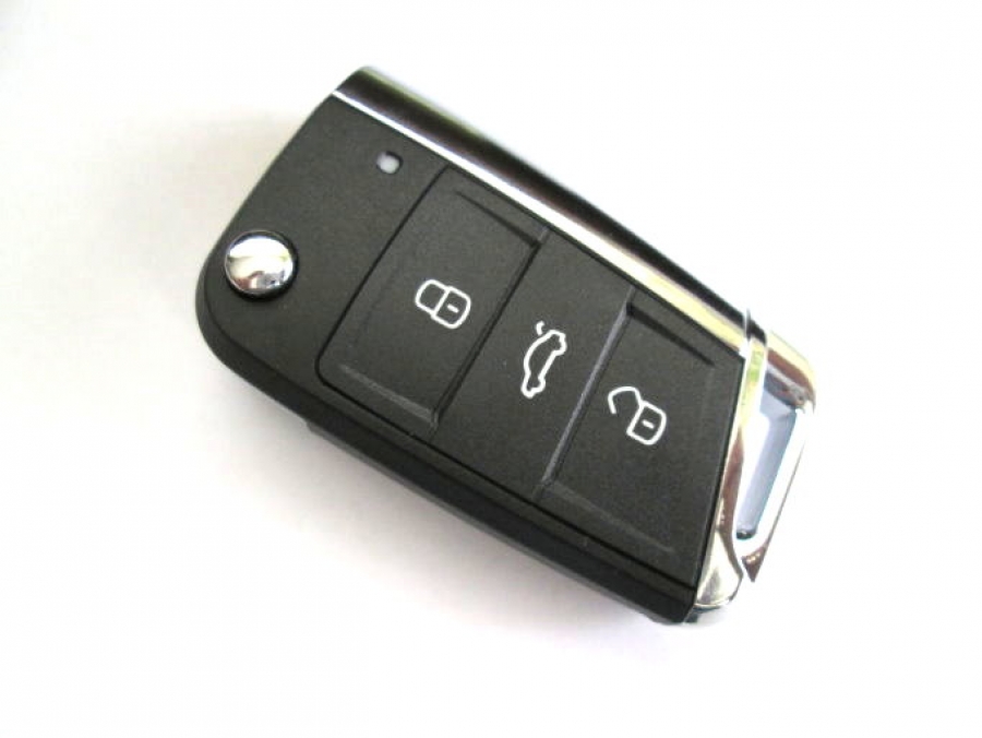 Кутийка за автомобилен ключ Skoda MQB с три бутона (хромирана)
